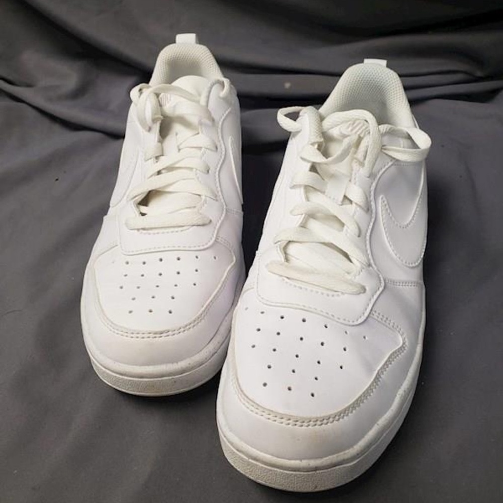 Nike Court Vision White Leather‎ Shoes Size 7Y - Picture 3 of 6